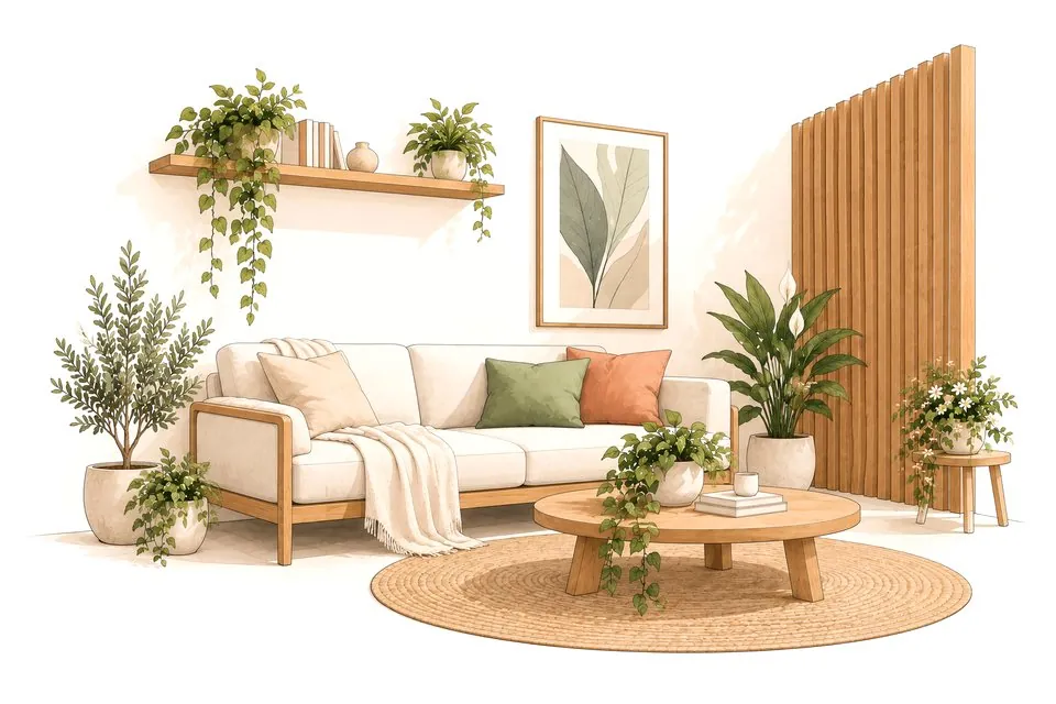 Living con plantas y madera