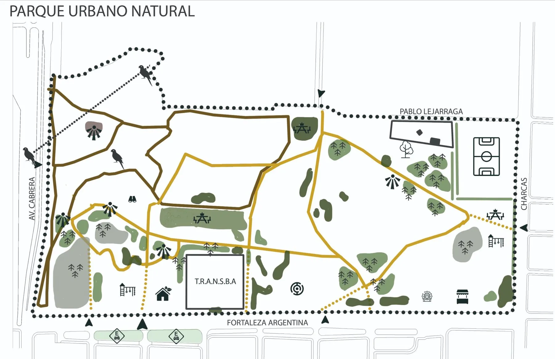 Anteproyecto de intervenciones en el Parque Campaña al Desierto.