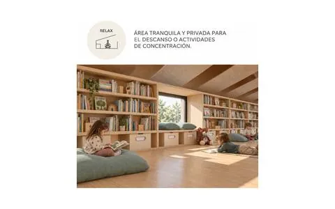 Relax: área tranquila y privada para el descanso o actividades de concentración