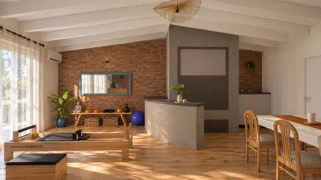 Espacio de pilates y comedor